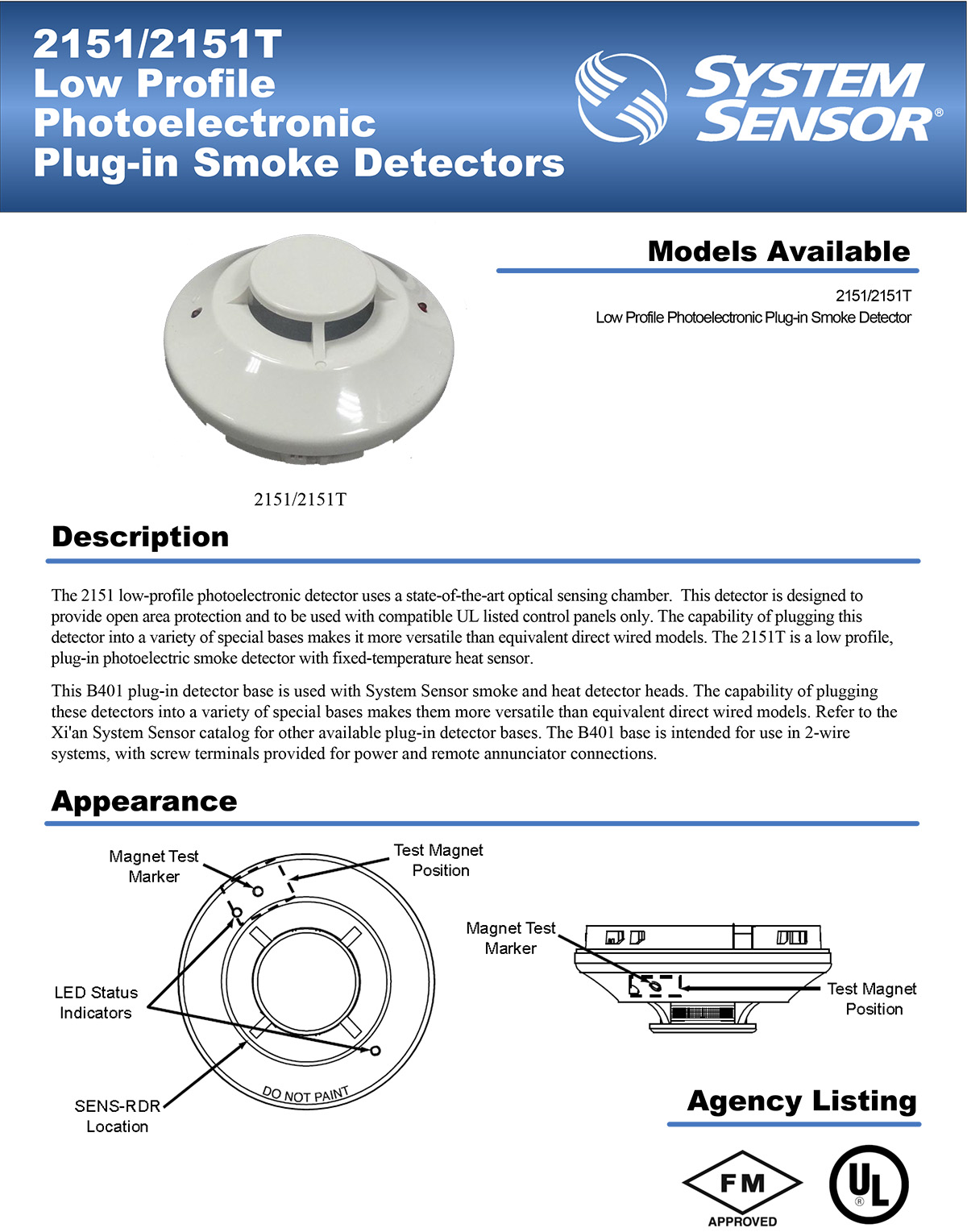 Smoke & Heat Detector Remote LED 2151T