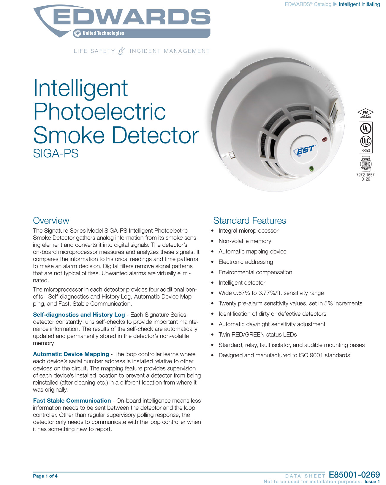 Intelligent Smoke Detector SIGA-PS