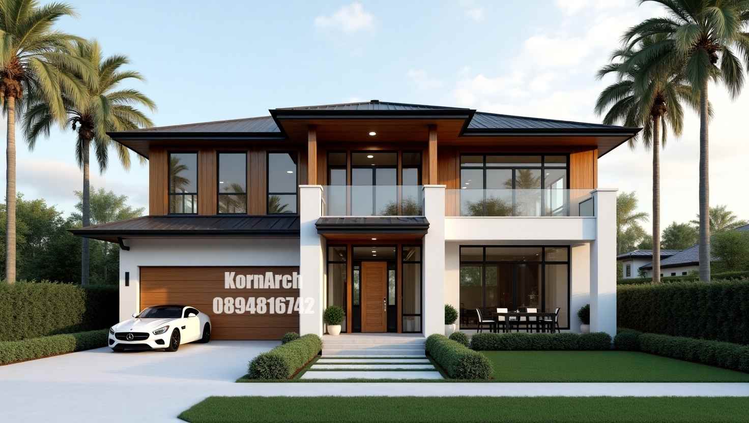 รับออกแบบบ้าน2ชั้น แบบบ้านทรอปิคอล