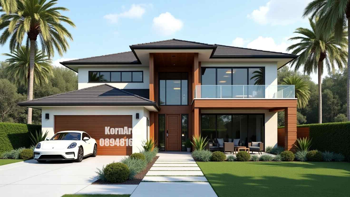 รับออกแบบบ้าน2ชั้น แบบบ้านทรอปิคอล