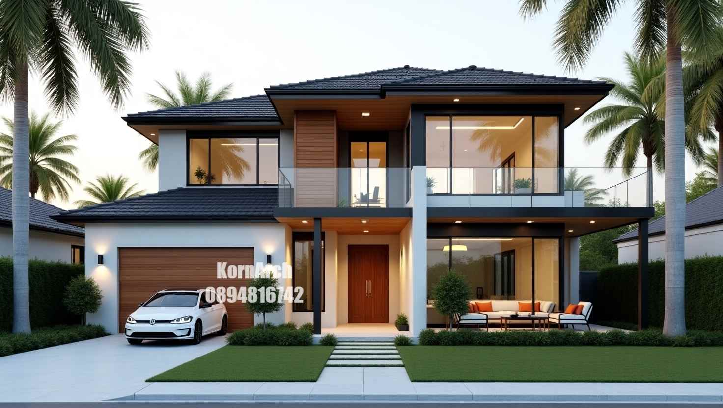 รับออกแบบบ้าน2ชั้น แบบบ้านทรอปิคอล