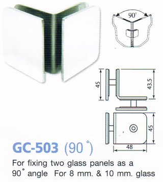 ตัวหนีบกระจกห้องน้ำรุ่นเล็ก GC503
