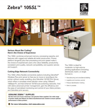เครื่องพิมพ์บาร์โค๊ด Zebra 105SL