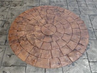 พื้นคอนกรีตพิมพ์ลาย (Circular Cobble Stone)