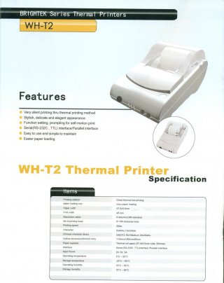 Printer สำหรับเครื่องชั่ง WH T2