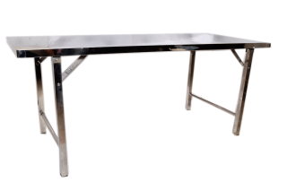โต๊ะพับสแตนเลสแท้ทั้งตัว หน้าโต๊ะหนา 0.6 มม.