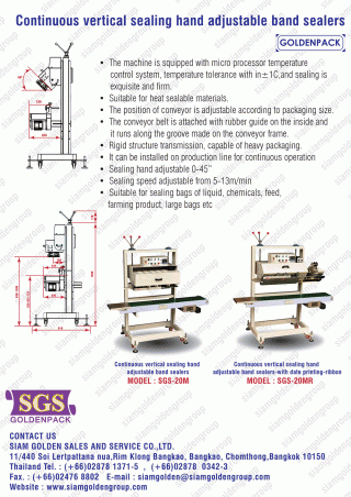 CONTINUOUS VERTICAL BAND SEALER SGS 20MR