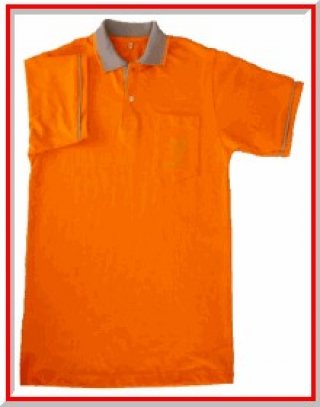 แบบเสื้อโปโลสีส้มปกคอเทา