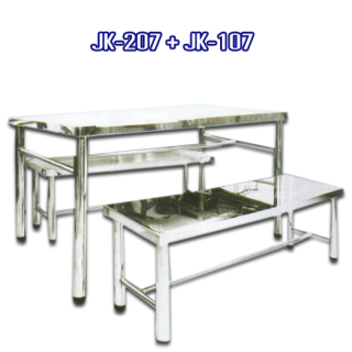 โต๊ะสแตนเลสยาว รหัส JK-207+JK-107