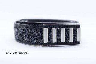 Black Leather Belt B13 JW WEAVE