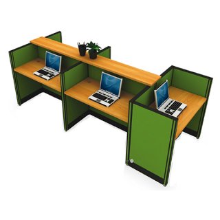 โต๊ะทำงาน 5 ที่นั่ง สีเขียว