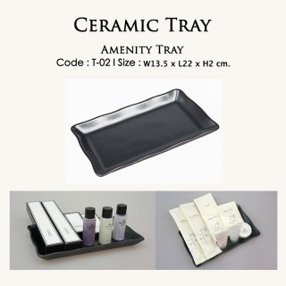 Black Ceramic Amenity Tray