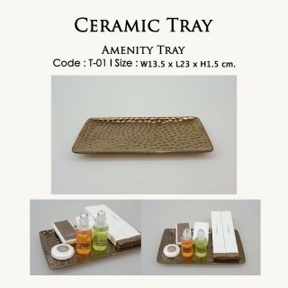 Golden Ceramic Amenity Tray