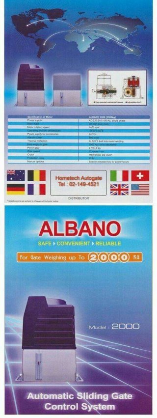 มอเตอร์ประตูรั้วรีโมทบานเลื่อน Albano รุ่น 2000 Kg