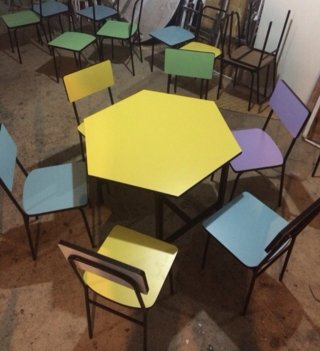 ชุดโต๊ะอนุบาล 6 เหลี่ยม
