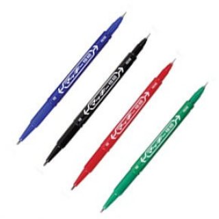 ปากกาเคมี 2 หัว ZEBRA MO 120 MC BL สีน้ำเงิน