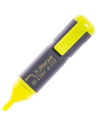 ปากกาเน้นข้อความ ตราม้า H 111 สีเหลือง