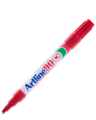 ปากกาเคมีหัวตัด Artline EK 90 สีแดง