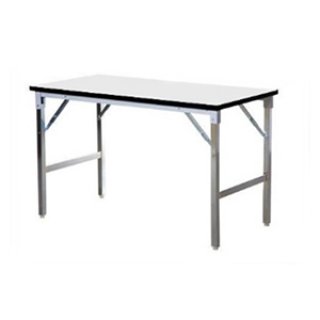 โต๊ะพับหน้าเมลามีนสีเทา/ขาว หนา 25 มิล