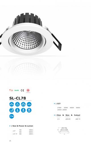 โคมไฟ LED Downlight รุ่น SL-CL78