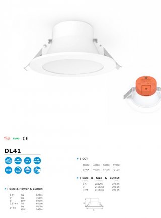 โคมไฟ LED Downlight รุ่น DL41