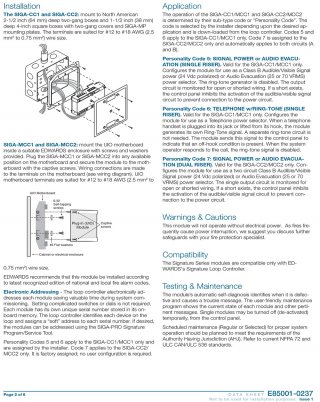 Signal Modules SIGA-CC1, SIGA-MCC1, SIGA-CC2 & SIGA-MCC2