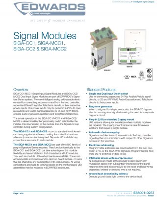 Signal Modules SIGA-CC1, SIGA-MCC1, SIGA-CC2 & SIGA-MCC2