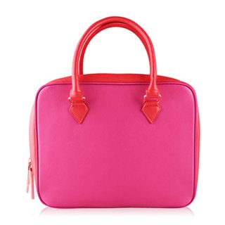 Lancome Rectangle Leather Large Bag #Pink & Red