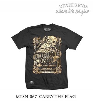 [S] เสื้อยืดคอกลมสีดำ รหัส MTSN-067 CARRY THE FLAG