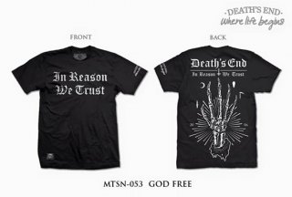 [XL] เสื้อยืดคอกลมสีดำ รหัส MTSN-053 GOD FREE