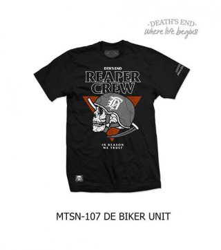 [XL] เสื้อยืดคอกลมสีดำ รหัส MTSN-107 DE BIKER UNIT
