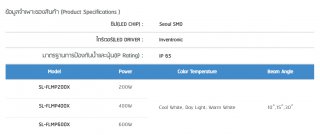 โคมฟลัดไลท์ LED 400W รุ่น SL-FLMP X Series