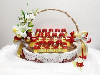 กระเช้า 12 ขวด เครื่องดื่มรังนก สูตรน้ำตาลกรวด 70cc.