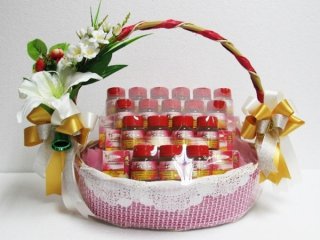 กระเช้า 18 ขวด เครื่องดื่มรังนก สูตรผสมคอลลาเจน 45cc.