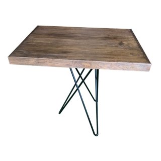 โต๊ะเหลี่ยมขาเหล็กท็อปไม้ รหัส TBS-07