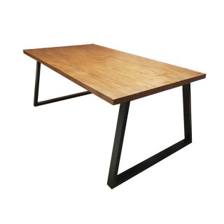 โต๊ะเหลี่ยมขาเหล็ก (เอียง) ท็อปไม้