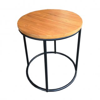 โต๊ะกลมขาเหล็ก Top ไม้