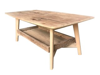 โต๊ะไม้เหลี่ยม มีชั้นวางของ
