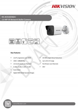 กล้องวงจรปิด CCTV HIKVISION DS-2CD1023G0-I
