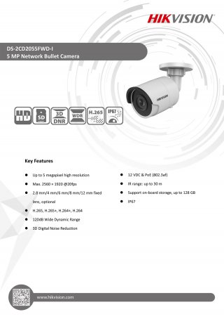 กล้องวงจรปิด CCTV HIKVISION DS-2CD2055FWD-I