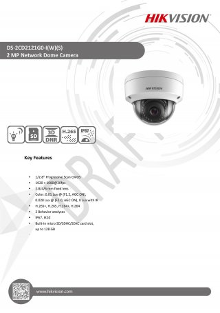 กล้องวงจรปิด CCTV HIKVISION DS-2CD2121G0-I(W)(S)