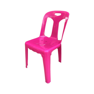 เก้าอี้พลาสติก มีพนักพิง เกรด A สีชมพู #182AP