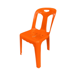 เก้าอี้พลาสติก มีพนักพิง เกรด A สีส้ม #182AO