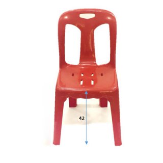เก้าอี้พลาสติก มีพนักพิง สีแดง #182MR