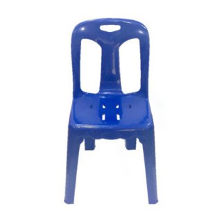 เก้าอี้พลาสติก มีพนักพิง สีฟ้า #182MBL