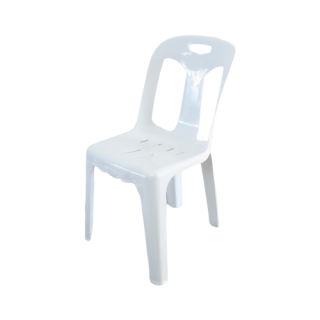 เก้าอี้พลาสติก มีพนักพิง เกรด A สีขาว #182AW