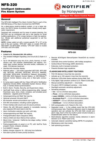 Intelligent Addressable Fire Alarm System NFS-320