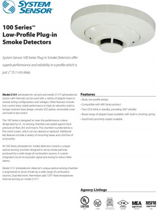 Low-Profile Plug-in Smoke Detectors 100 Series™