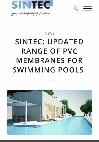 Sintec of PVC Membranes for Swimming Pools