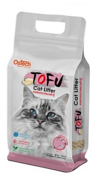 ทรายแมวเต้าหู้ Ostech Tofu 7 ลิตร กลิ่นซากุระ